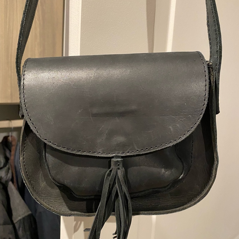 ABLE Small Black Leather Purse